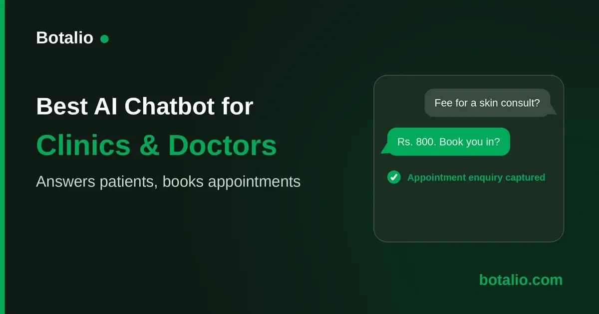 Cover Image for Best AI Chatbot for Clinics and Doctors in India 2026