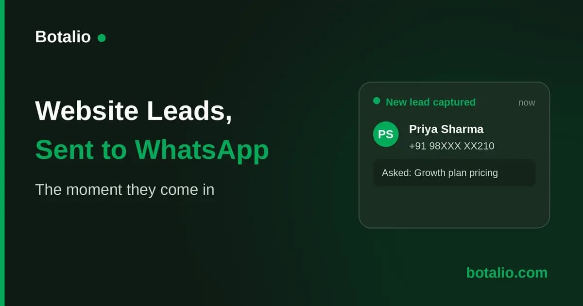 Cover Image for Get Website Leads Sent to WhatsApp Instantly