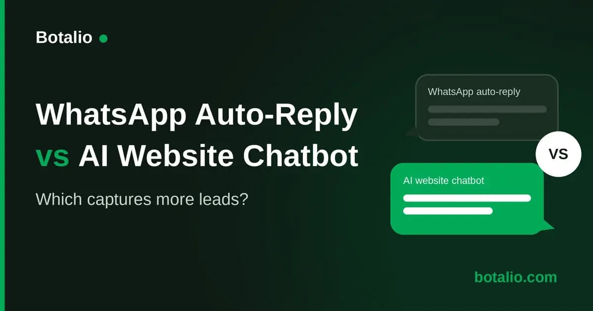 Cover Image for WhatsApp Auto-Reply vs AI Chatbot: Which Wins Leads?